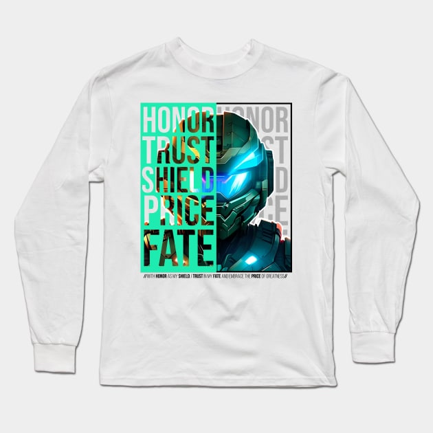 Halo game quotes - Master chief - Spartan 117 - Half white v2 Long Sleeve T-Shirt by trino21